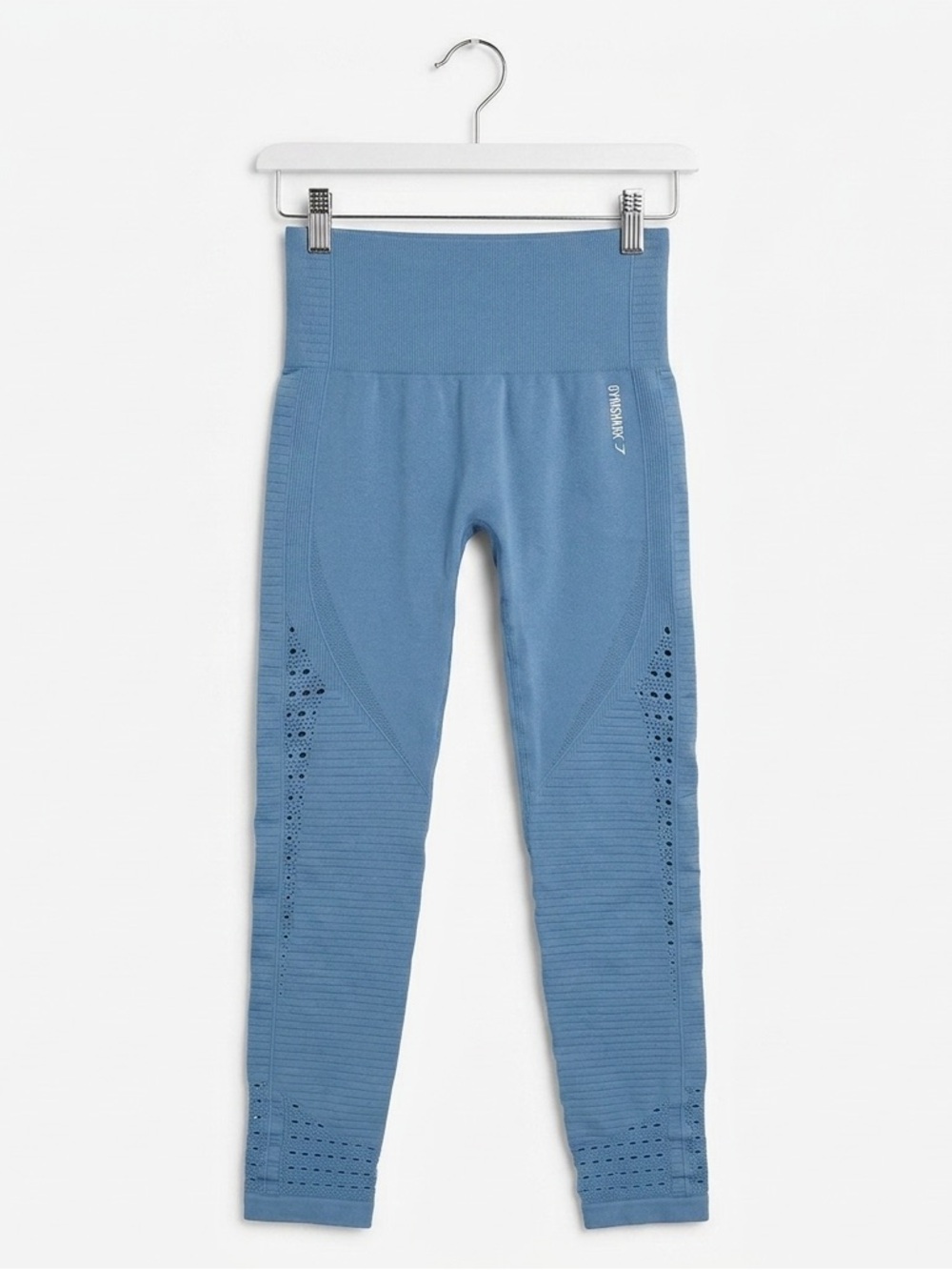 Gymshark Energy Seamless Textured Leggings - Steel Blue See Measurements